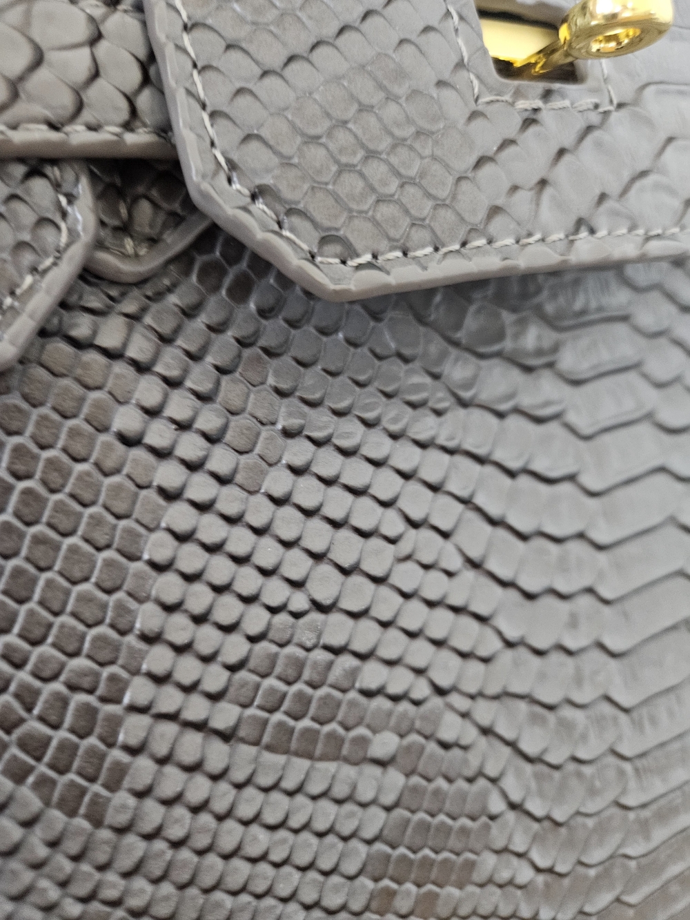 BRAND NEW & NEVER WORN Gray Python-Embossed Top-Handle Satchel + Extra Strap Inc - Picture 6 of 10